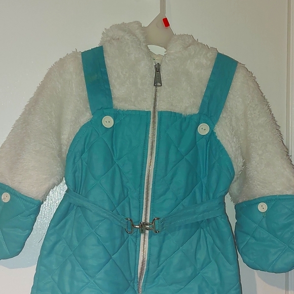 Vtg Teal and White Baby Snowsuit size 24 Months - Picture 2 of 6